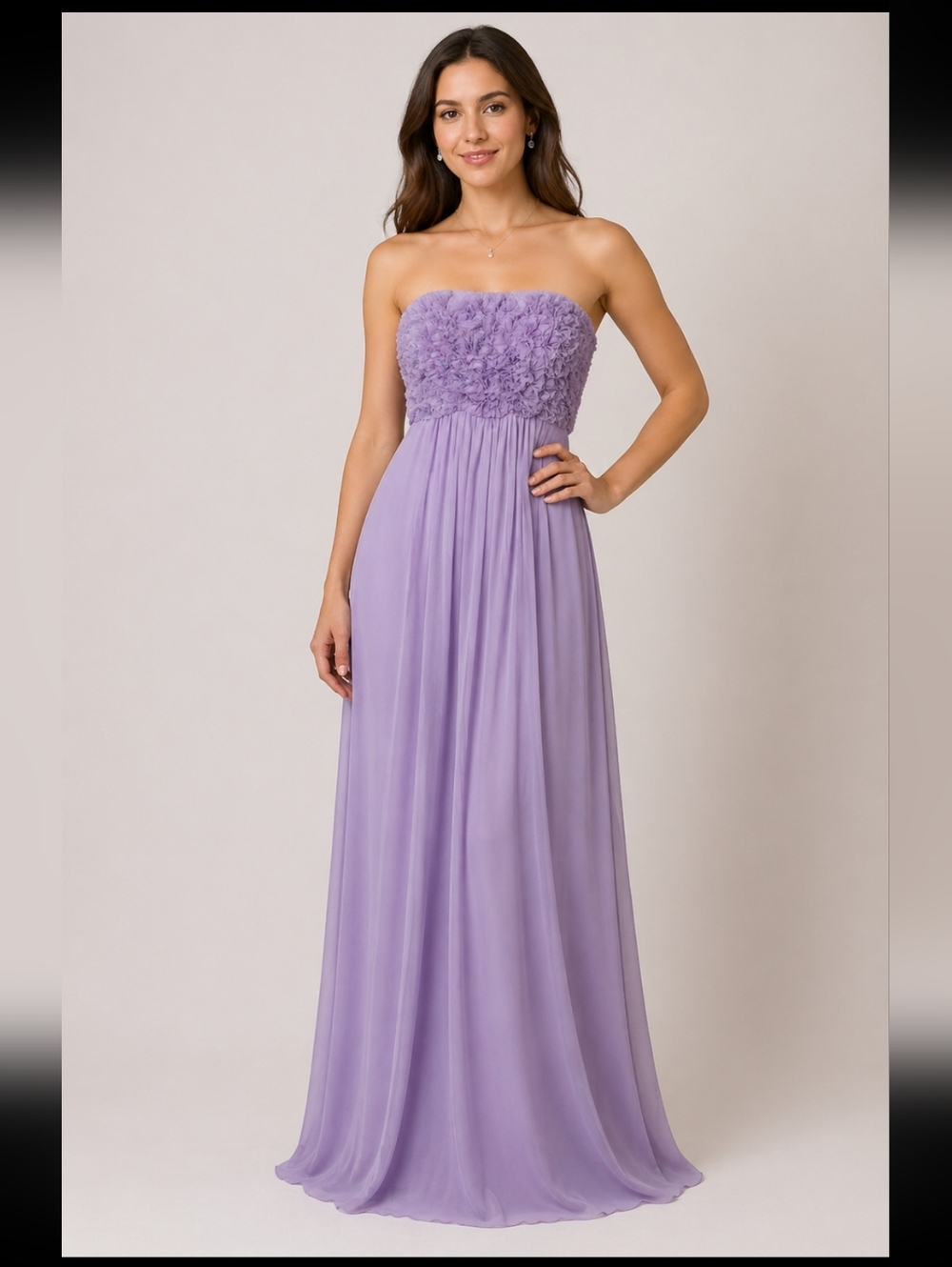 NWT Neiman Marcus Bandeau Tube Strapless Maxi Dress Formal Ball Gown L #5555